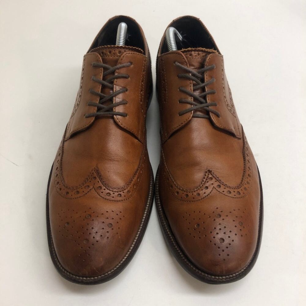 VGUC Cole Haan Benton Brogued Wingtip Derby Brown Leather Size 10 D